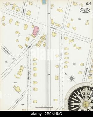 Image 24 De La Carte D'Assurance-Incendie Sanborn De Newton, Comté De Middlesex, Massachusetts. Mars 1892. 25 feuille(s), Amérique, plan de rue avec compas du dix-neuvième siècle Banque D'Images