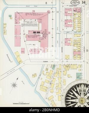 Image 14 De La Carte D'Assurance-Incendie Sanborn De Lewiston, Comté D'Androscoggin, Maine. Avril 1897. 17 feuille(s), Amérique, plan de rue avec compas du XIXe siècle Banque D'Images