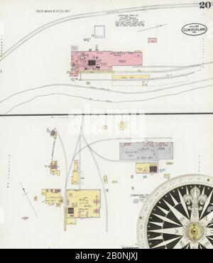 Image 20 De La Carte D'Assurance-Incendie Sanborn De Cumberland, Comté D'Allegany, Maryland. Avril 1897. 22 feuille(s), Amérique, plan de rue avec compas du XIXe siècle Banque D'Images