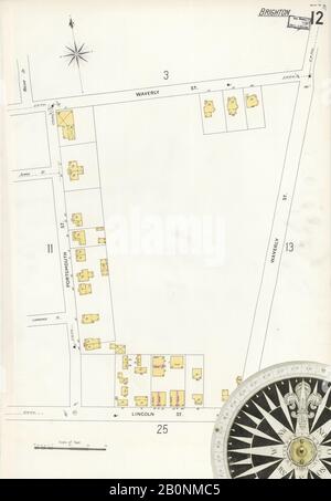 Image 13 De La Carte D'Assurance-Incendie Sanborn De Boston, Comté De Suffolk, Massachusetts. 6, 1898. 121 feuille(s). Direction, Amérique, plan de rue avec un compas du XIXe siècle Banque D'Images
