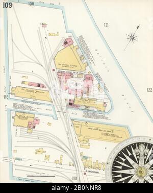 Image 4 De La Carte D'Assurance-Incendie Sanborn De Buffalo, Comté D'Erie, New York. 1899-1900 Vol. 2, 1899. 109 feuille(s). Carte clé à éditer. Direction, Amérique, plan de rue avec un compas du XIXe siècle Banque D'Images
