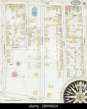 Image 6 De La Carte D'Assurance-Incendie Sanborn De Flushing, Comté De Queens, New York. Mai 1892. 15 feuille(s), Amérique, plan de rue avec compas du XIXe siècle Banque D'Images