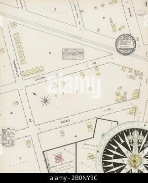 Image 1 De La Carte D'Assurance-Incendie Sanborn De Rutherford, Comté De Bergen, New Jersey. Déc 1884. 2 feuille(s), Amérique, plan de rue avec un compas du dix-neuvième siècle Banque D'Images