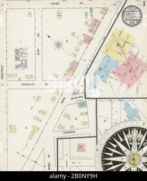 Image 1 De La Carte D'Assurance-Incendie Sanborn De Rutherford, Comté De Bergen, New Jersey. Avr 1890. 3 feuille(s), Amérique, plan de rue avec un compas du dix-neuvième siècle Banque D'Images