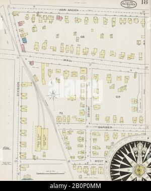 Image 18 De La Carte D'Assurance-Incendie Sanborn D'Auburn, Comté De Cayuga, New York. Juin 1886. 23 feuille(s), Amérique, plan de rue avec compas du XIXe siècle Banque D'Images