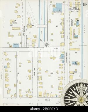 Image 19 De La Carte D'Assurance-Incendie Sanborn De Lockport, Comté De Niagara, New York. Janvier 1892. 21 feuille(s), Amérique, plan de rue avec compas du dix-neuvième siècle Banque D'Images