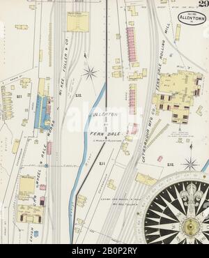 Image 29 De La Carte D'Assurance-Incendie Sanborn D'Allentown, Comté De Lehigh, Pennsylvanie. Octobre 1891. 32 feuille(s), Amérique, plan de rue avec compas du dix-neuvième siècle Banque D'Images