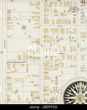 Image 21 De La Carte D'Assurance-Incendie Sanborn D'Ogdensburg, Comté Du Saint-Laurent, New York. Septembre 1898. 21 feuille(s), Amérique, plan de rue avec compas du dix-neuvième siècle Banque D'Images