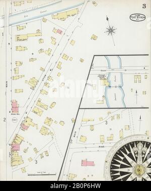 Image 3 De La Carte D'Assurance-Incendie Sanborn De Port Byron, Comté De Cayuga, New York. Février 1896. 3 feuille(s), Amérique, plan de rue avec un compas du dix-neuvième siècle Banque D'Images