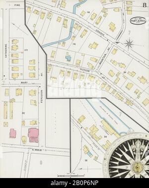 Image 8 De La Carte D'Assurance-Incendie Sanborn De Port Jervis, Comté D'Orange, New York. Déc 1894. 16 feuille(s), Amérique, plan de rue avec compas du XIXe siècle Banque D'Images