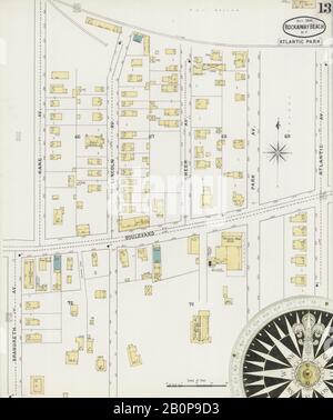 Image 13 De La Carte D'Assurance-Incendie Sanborn De Rockaway Beach, Comté De Queens, New York. Oct 1894. 15 feuille(s), Amérique, plan de rue avec compas du XIXe siècle Banque D'Images