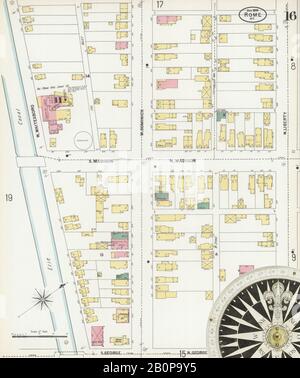 Image 16 De La Carte D'Assurance-Incendie Sanborn De Rome, Comté D'Oneida, New York. Oct 1899. 26 feuille(s), Amérique, plan de rue avec compas du XIXe siècle Banque D'Images