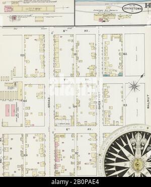 Image 14 De La Carte D'Assurance-Incendie Sanborn De Johnstown, Comté De Cambria, Pennsylvanie. Août 1891. 21 feuille(s), Amérique, plan de rue avec compas du dix-neuvième siècle Banque D'Images