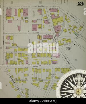 Image 25 De La Carte D'Assurance-Incendie Sanborn De Johnstown, Comté De Cambria, Pennsylvanie. 1895. 52 feuille(s). Direction, Amérique, plan de rue avec un compas du XIXe siècle Banque D'Images