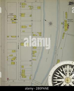 Image 29 De La Carte D'Assurance-Incendie Sanborn De Johnstown, Comté De Cambria, Pennsylvanie. 1895. 52 feuille(s). Direction, Amérique, plan de rue avec un compas du XIXe siècle Banque D'Images