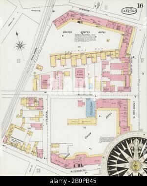 Image 16 De La Carte D'Assurance-Incendie Sanborn De Saratoga, Comté De Saratoga, New York. Mai 1895. 30 feuille(s), Amérique, plan de rue avec compas du XIXe siècle Banque D'Images