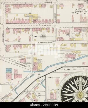 Image 21 De La Carte D'Assurance-Incendie Sanborn De Lancaster, Comté De Lancaster, Pennsylvanie. Oct 1886. 25 feuille(s), Amérique, plan de rue avec compas du dix-neuvième siècle Banque D'Images