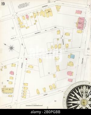 Image 20 De La Carte D'Assurance-Incendie Sanborn D'Utica, Comté D'Oneida, New York. 1899. 99 feuille(s). 2 cartes squelette. Direction, Amérique, plan de rue avec un compas du XIXe siècle Banque D'Images