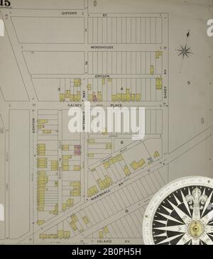 Image 16 De La Carte D'Assurance Incendie De Sanborn D'Allegheny, Comté D'Allegheny, Pennsylvanie. 1893. 125 feuille(s). Direction, Amérique, plan de rue avec un compas du XIXe siècle Banque D'Images