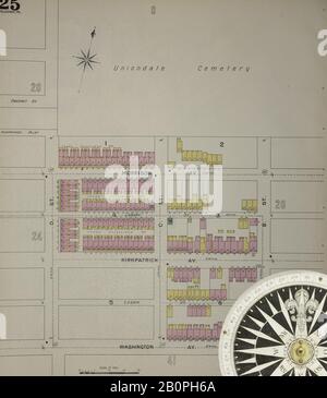 Image 26 De La Carte D'Assurance Incendie De Sanborn D'Allegheny, Comté D'Allegheny, Pennsylvanie. 1893. 125 feuille(s). Direction, Amérique, plan de rue avec un compas du XIXe siècle Banque D'Images