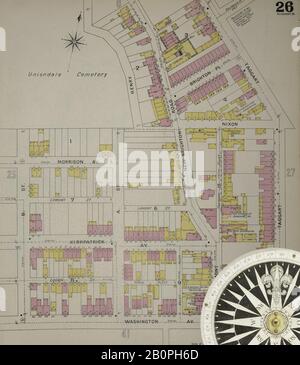 Image 27 De La Carte D'Assurance Incendie De Sanborn D'Allegheny, Comté D'Allegheny, Pennsylvanie. 1893. 125 feuille(s). Direction, Amérique, plan de rue avec un compas du XIXe siècle Banque D'Images