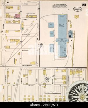 Image 29 De La Carte D'Assurance-Incendie Sanborn De Springfield, Comté De Greene, Missouri. Août 1902. 38 feuille(s), Amérique, plan de rue avec compas du XIXe siècle Banque D'Images