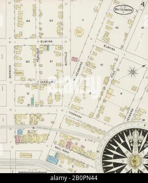 Image 4 De La Carte D'Assurance-Incendie Sanborn De White Haven, Comté De Luzerne, Pennsylvanie. Avril 1891. 4 feuille(s), Amérique, plan de rue avec un compas du dix-neuvième siècle Banque D'Images