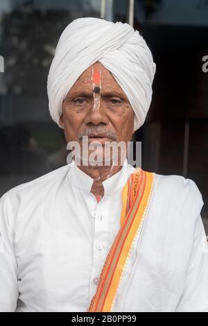 L'image de Warkari ou de Pilgrim près de Pune, Maharashtra, Inde Banque D'Images