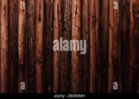 WOM a endommagé la paroi en bois en marron comme fond ou texture Banque D'Images
