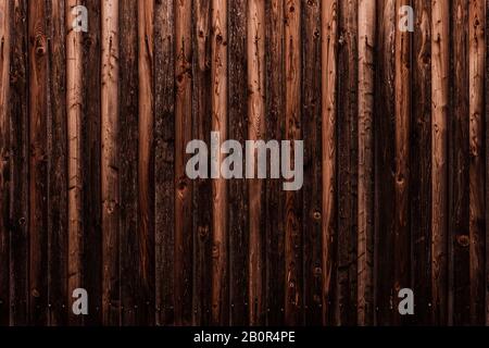 WOM a endommagé la paroi en bois en marron comme fond ou texture Banque D'Images