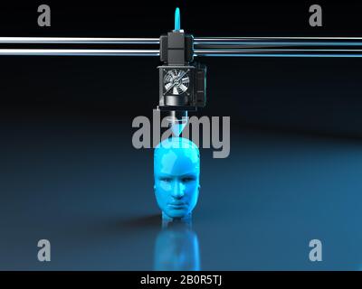 modèle de robot d'impression de rendu tridimensionnel Banque D'Images