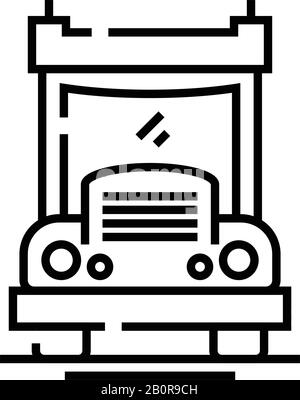 Icône de ligne de gros chariot, signe de concept, illustration vectorielle de contour, symbole linéaire. Illustration de Vecteur