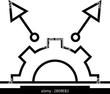 Icône de ligne de paramètres avancés, signe de concept, illustration vectorielle de contour, symbole linéaire. Illustration de Vecteur