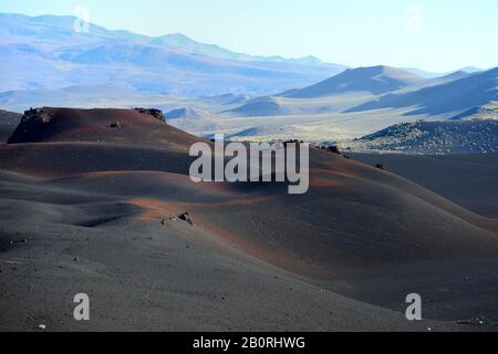 Paysage lunaire volcanique, Reserva la Payunia, Province de Mendoza, Argentine Banque D'Images