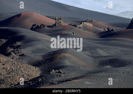 Paysage lunaire volcanique, Reserva la Payunia, Province de Mendoza, Argentine Banque D'Images