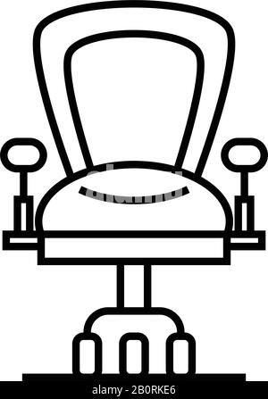 Icône de la ligne de chaise, signe de concept, illustration vectorielle de contour, symbole linéaire. Illustration de Vecteur