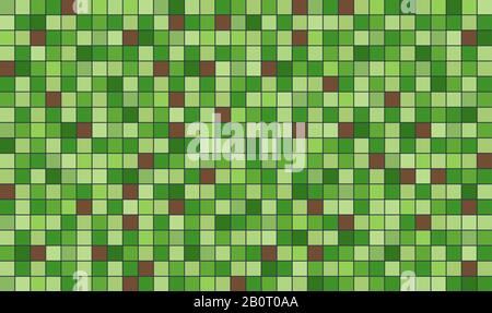 Arrière-plan vectoriel de style artistique abstrait en pixels vert et marron. Illustration de Vecteur