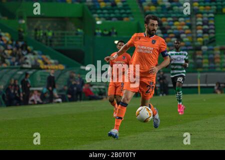 Lisbonne, Portugal. 20 février 2020. 20 Février 2020. Lisbonne, Portugal. Le milieu de terrain de Basaksehir de Turquie Mahmut Tekdemir (21) en action pendant le match de l'UEFA Europa League, Sporting CP vs Istanbul Basaksehir Credit: Alexandre de Sousa/Alay Live News Banque D'Images