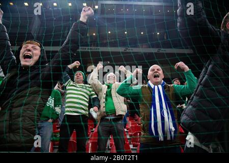 Copenhague, Danemark. 20 février 2020. Les fans de football du Celtic ont vu pendant le match de l'UEFA Europa League entre le FC Copenhague et le Celtic à Telia Parken à Copenhague. (Crédit Photo: Gonzales Photo - Dejan Obretkovic). Banque D'Images