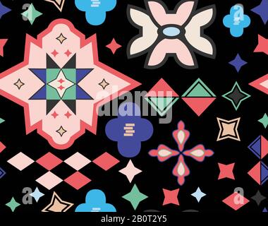 Mosaïque de motif sans couture avec mandalas. Éléments décoratifs vintage. Origine ethnique dessinée à la main. Islam, arabe, indien, motifs ottomans. Traditionnel. Banque D'Images