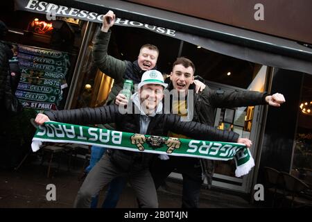 Copenhague, Danemark. 20 février 2020. Les fans de football du Celtic ont vu avant le match de l'UEFA Europa League entre le FC Copenhague et le Celtic à Telia Parken à Copenhague. (Crédit Photo: Gonzales Photo/Alay Live News Banque D'Images