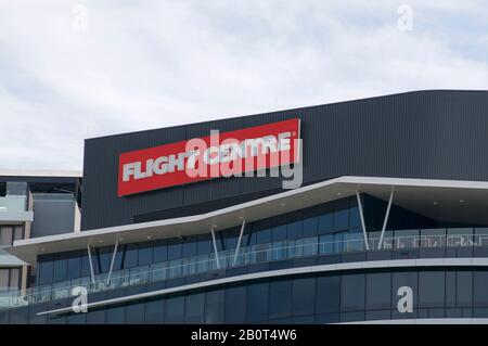 Brisbane, Queensland, Australie - 27 janvier 2020 : logo Flight Center accroché au siège social de Brisbane. Flight Centre Travel Group est le TH Banque D'Images