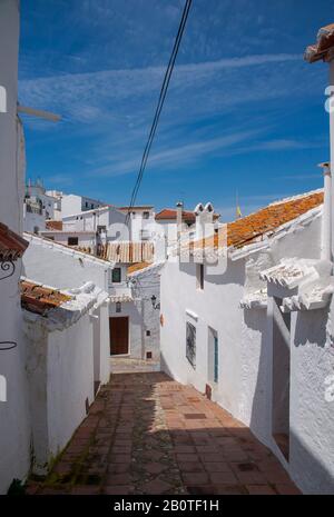 Rue dans la municipalité de Comares dans la province de Malaga, andalousie Banque D'Images