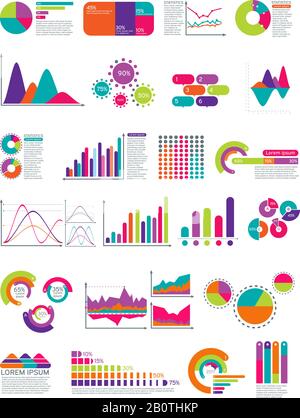 Éléments d'infographie avec organigramme. Modèle de présentation du site Web des diagrammes de statistiques vectorielles. Diagramme et graphique en couleur, icône de l'illustration du graphique d'entreprise Illustration de Vecteur