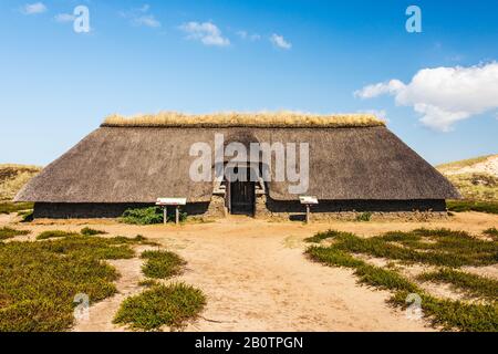 Maison reconstruite de l'âge de fer, Amrum, Frise du Nord, Schleswig-Holstein, Allemagne Banque D'Images