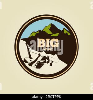 Logo rond d'escalade vintage - badge d'activité sportive ou bannière. Étiquette d'alpinisme isolée, illustration vectorielle Illustration de Vecteur