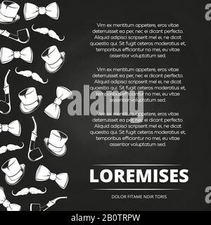 Messieurs club de fond de tableau de surveillance avec cylindre, corde, noeud papillon. Illustration vectorielle Illustration de Vecteur