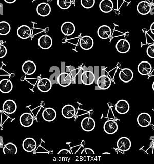 Vélo de sport blanc à motif sans coutures. Vélo de sport couleur blanche. Illustration vectorielle Illustration de Vecteur