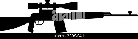 Icône fusil Sniper illustration vectorielle noir style plat image simple Illustration de Vecteur