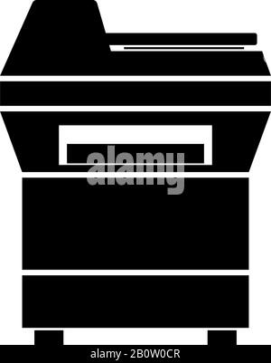 Photocopieuse imprimante copieur pour bureau photocopieuse icône équipement en double illustration vectorielle de couleur noire image simple de style plat Illustration de Vecteur